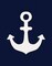 White Anchor on Blue Poster Print by Tara Moss - Item # VARPDXTA1192